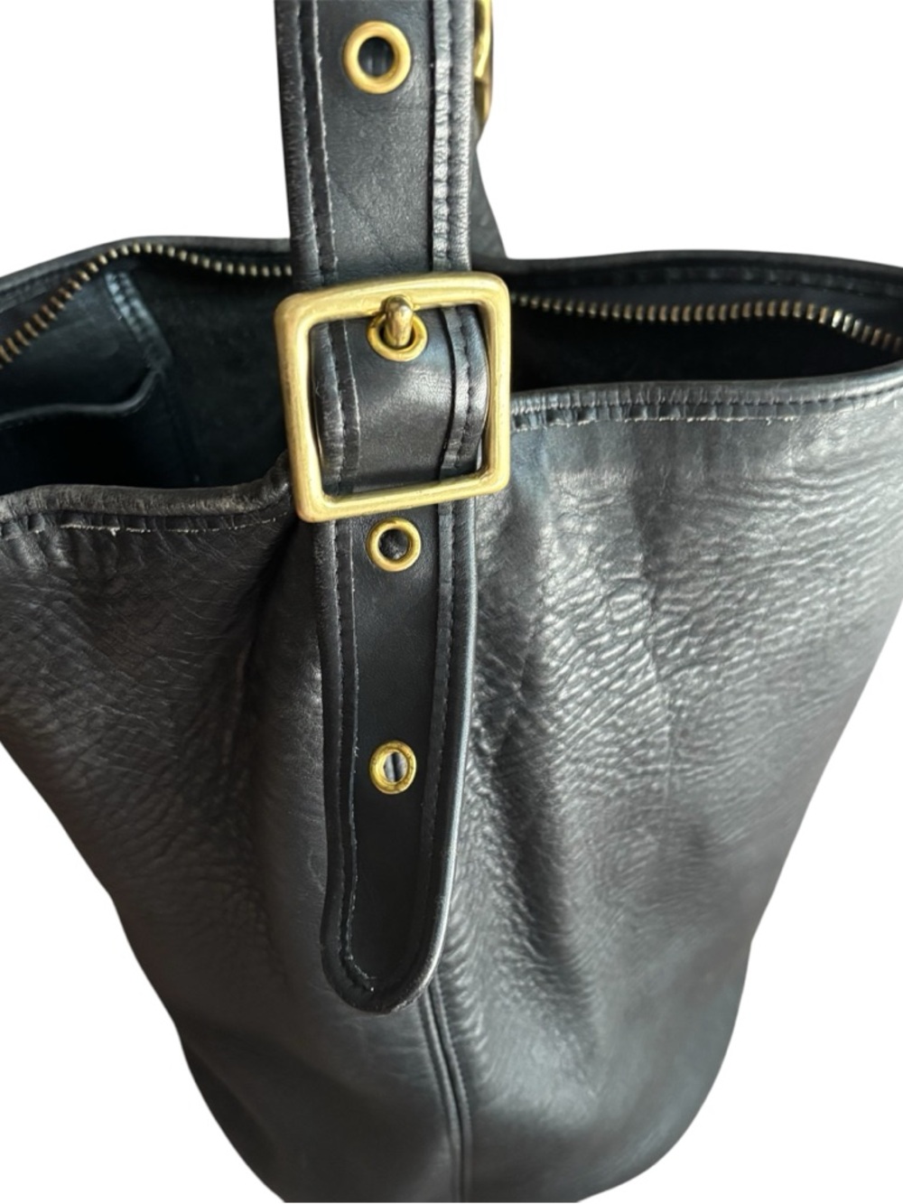 Coach Vintage Helen Berg’s Legacy Duffle Bag Black Glovetanned Leather - Picture 8 of 14